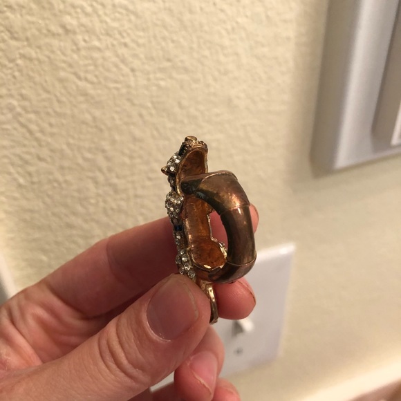 DONATION SALE Stretchy Tiger Rhinestone Ring - Picture 3 of 5